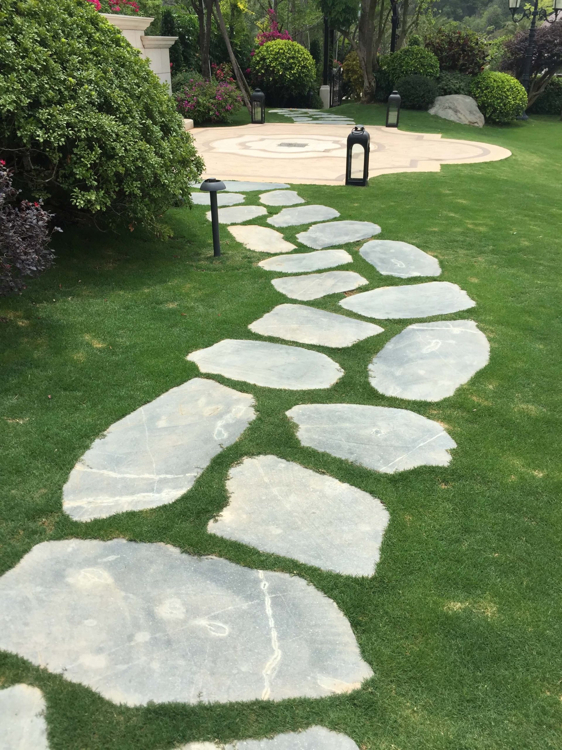 An irregular pathway made of natural sandstone